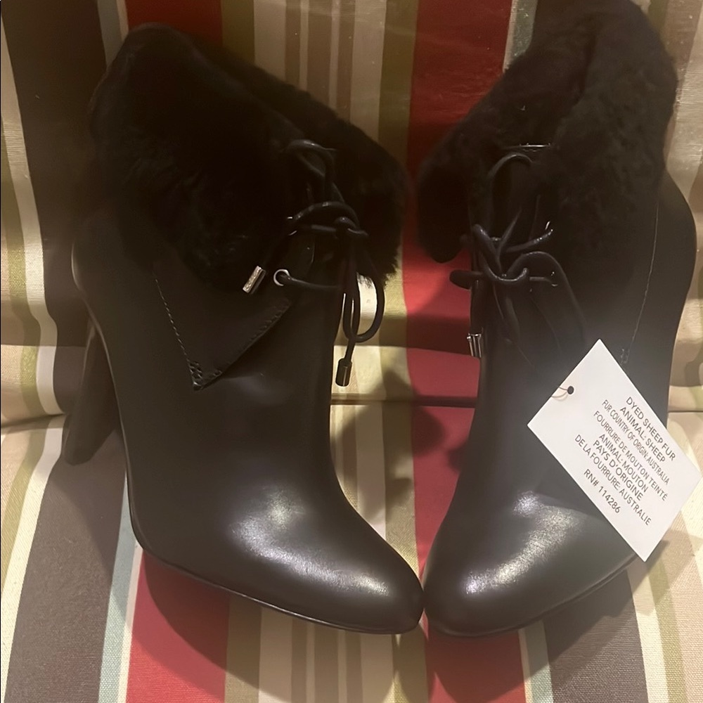 Coach Black Lace Up Boots with Leather Finish MAKE AN OFFER !!!